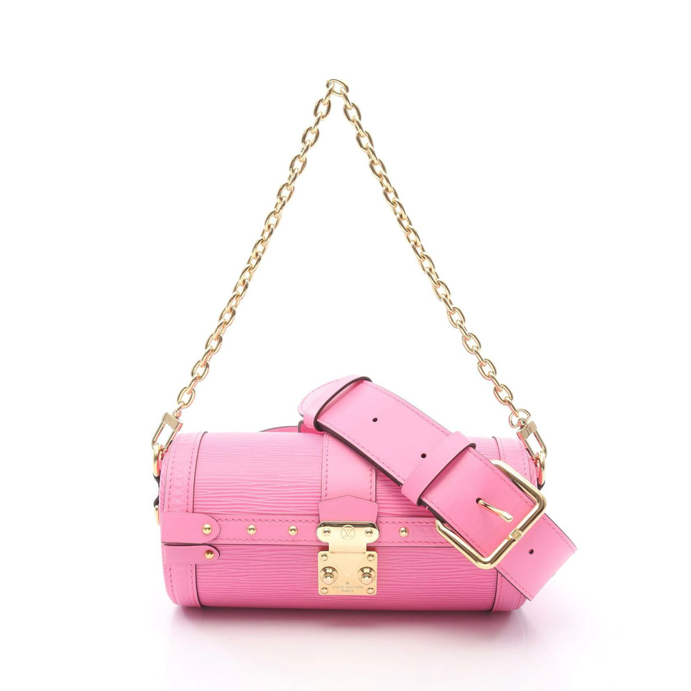 Louis Vuitton Papillon Leather Pink Epi Handbag Trunk View 2